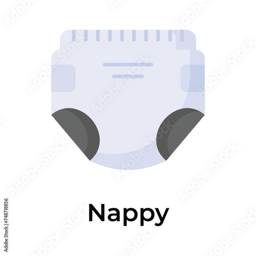 Baby diaper, premium icon of baby nappy in modern style