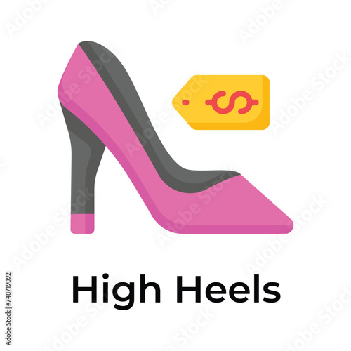 High heel shoes with price tag, mothers day gift, expensive shoes
