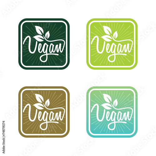vegan natural product icon and elements vector in media social