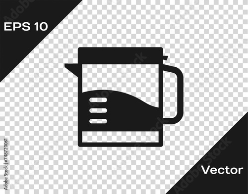 Black Electric kettle icon isolated on transparent background. Teapot icon. Vector