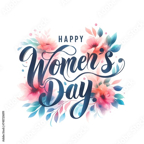 Happy Women s Day Poster design  t-shirt design  text space  international women s day