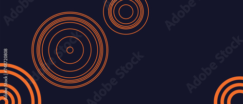 Pattern Circles Lines. 3d Background Geometric Vibrate Lines in Orange Color. Abstract Echoes Energetic Texture for Advertising, Web, Social Media, Poster, Banner, Cover. Vector illustration. photo