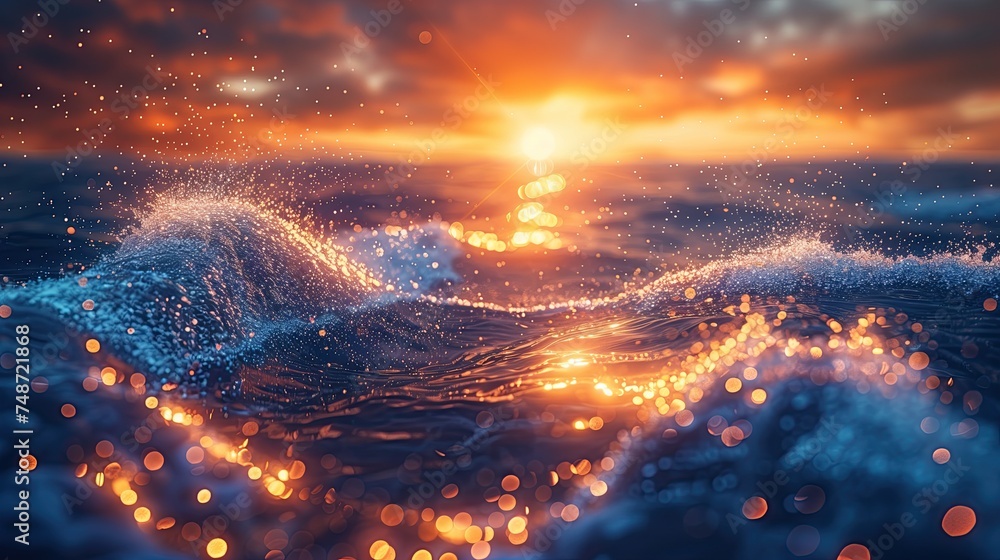 Fototapeta premium Renewable energy that comes from solar cells, wind turbines, and water power that help create renewable energy.