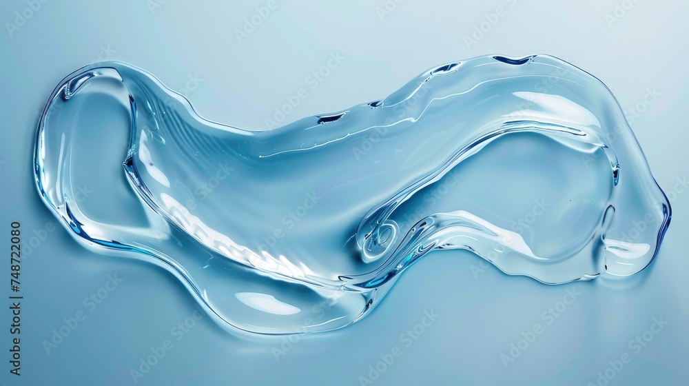 Sleek, clear cosmetic gel showcasing premium skincare hydration. - obrazy, fototapety, plakaty 