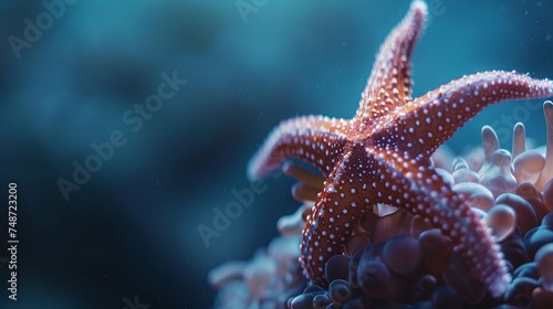 starfish in deep ocean ecosystem, underwater photography © CinimaticWorks