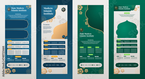 Modern x banner set template design with islamic style for islamic institute and islamic business