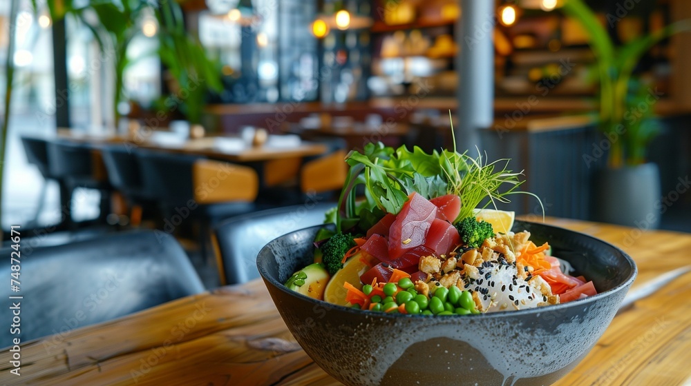 Buddha bowl filled with a variety of colorful and nutritious ingredients, protein, vegetables and carbohydrates. Buddha bowl filled with a variety of colorful and nutritious ingredients, protein, vegetables and carbohydrates.
