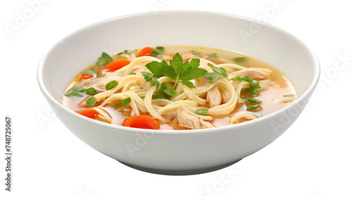 Nourishing Elixir Classic Chicken Noodle Soup on white background