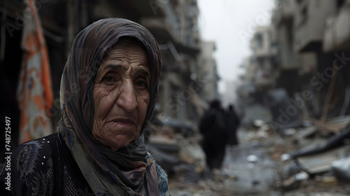 image that portrays the resilience of individuals navigating through the hardships of war-torn cities. Showcase the beauty and strength of real people facing adversity.