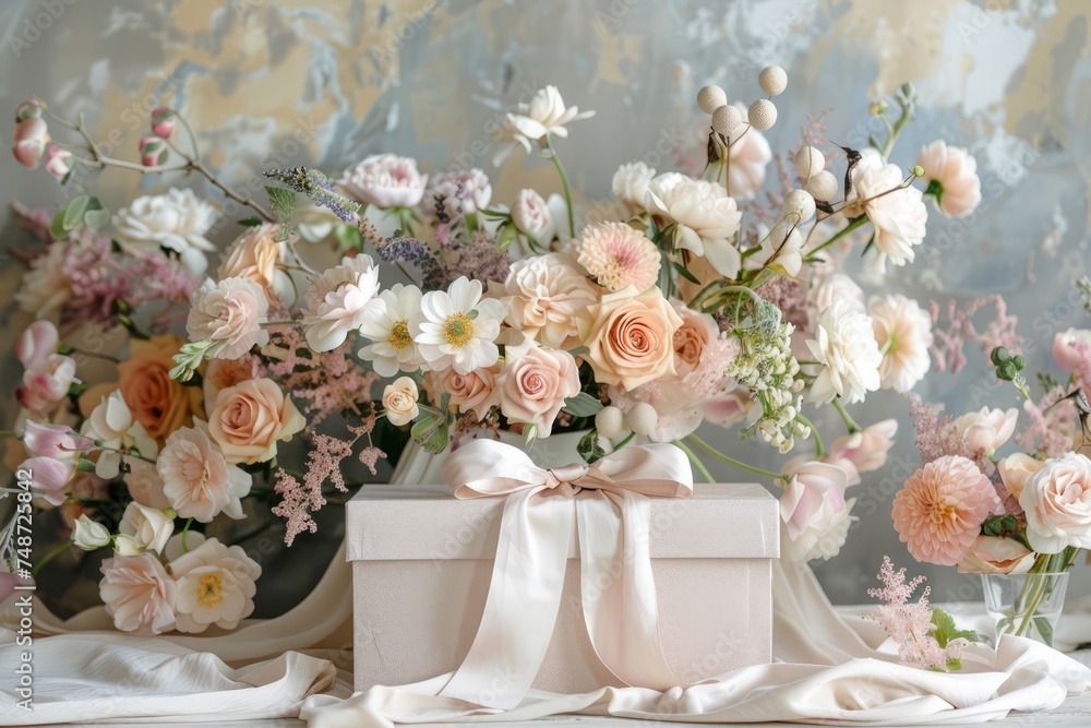 Pastel Floral Arrangement in a Gift Box Pastel Floral Arrangement in a Gift Box