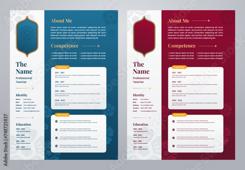 CV or Resume Design Template with Islamic Style