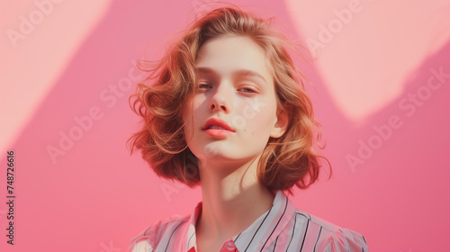 Pink background with copy space © Natalina