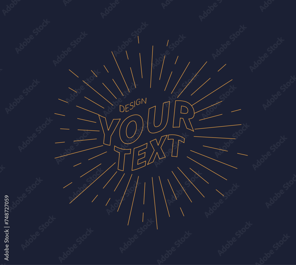 Fototapeta premium Frame with vintage sunburst. Vintage light ray. Design elements. vintage and hipster style. Vector illustration