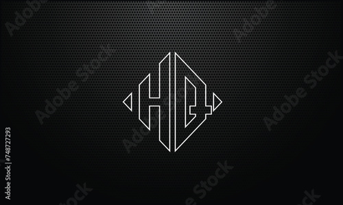 HQ, QH, H, Q, Abstract Letters Logo Monogram