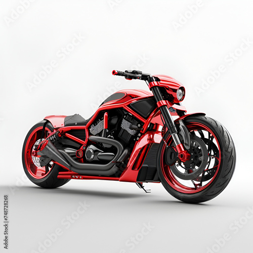 Motorcycle on white background