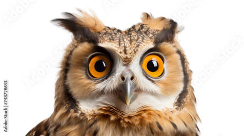 Enigmatic Owl Expressions on white background