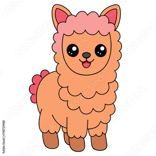 smiling alpaca vector illustration 