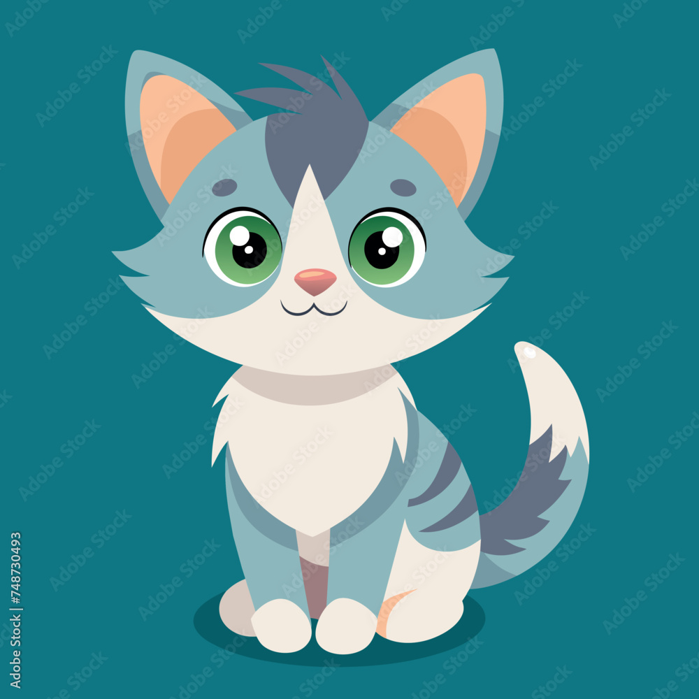 cute kitten vector illustration 