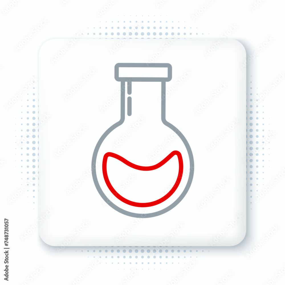 Line Test tube and flask - chemical laboratory test icon isolated on white background. Laboratory glassware sign. Colorful outline concept. Vector Line Test tube and flask - chemical laboratory test icon isolated on white background. Laboratory glassware sign. Colorful outline concept. Vector