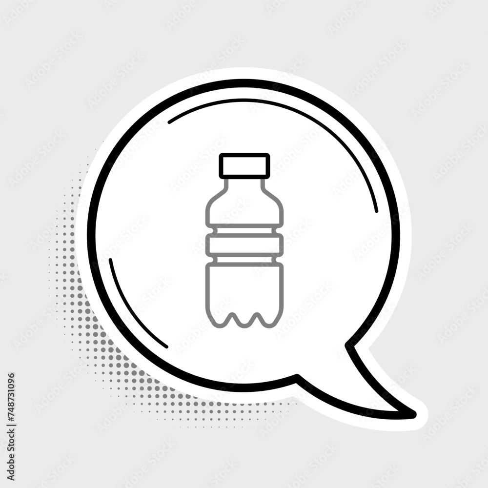 Line Bottle of water icon isolated on grey background. Soda aqua drink sign. Colorful outline concept. Vector Line Bottle of water icon isolated on grey background. Soda aqua drink sign. Colorful outline concept. Vector