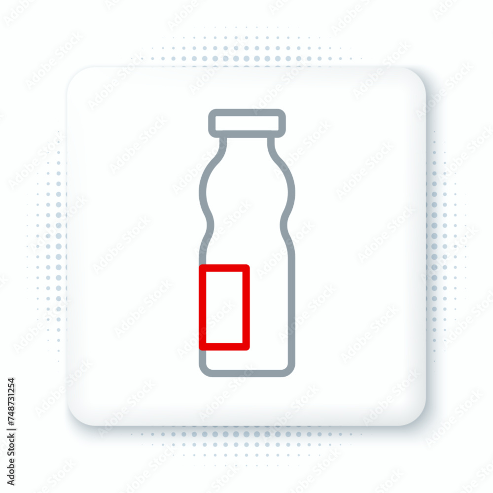 Line Drinking yogurt in bottle icon isolated on white background. Colorful outline concept. Vector Line Drinking yogurt in bottle icon isolated on white background. Colorful outline concept. Vector