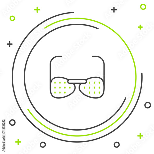 Line Glasses for the blind and visually impaired icon isolated on white background. Colorful outline concept. Vector
