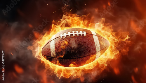 American Football Ball on Fire © terra.incognita