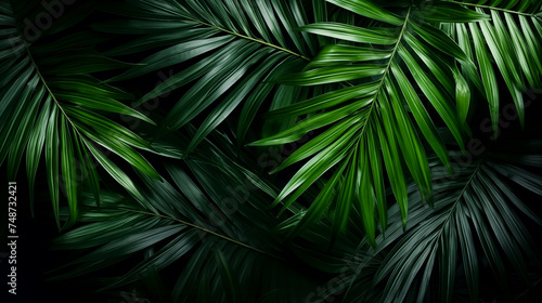 Green leaves of tropical plants.