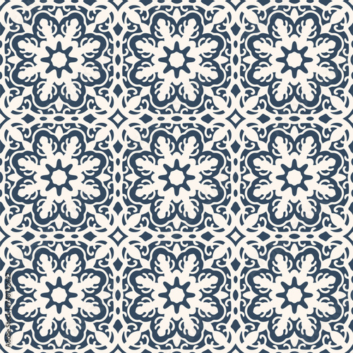 Black and white seamless pattern with arabesques in a retro style. Vector © tiff20