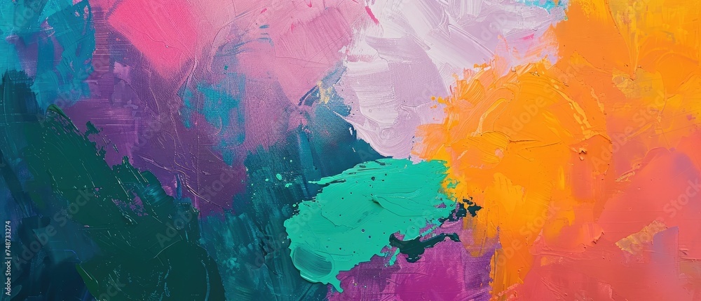 background with green, pink, blue, orange and purple colors
