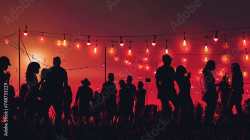 Silhouettes of People at Outdoors Music Festival