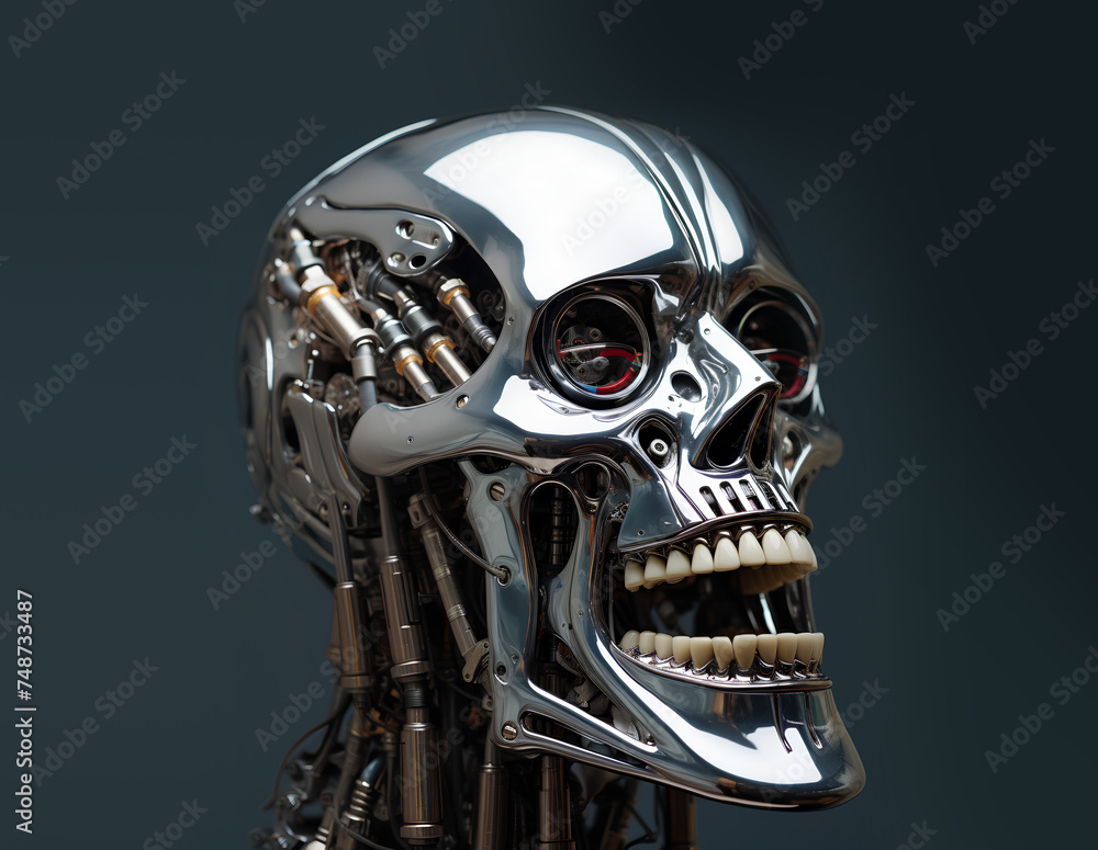 Artificial Intelligence Sci Fi Robot Face Model 3D Render Artificial Intelligence Sci Fi Robot Face Model 3D Render