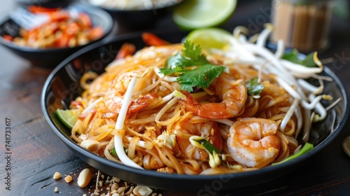 Thai style noodles , Pad thai photo