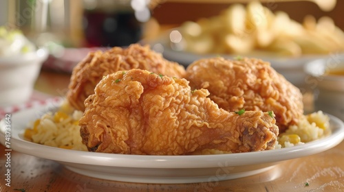 three piece of fried chicken on dish