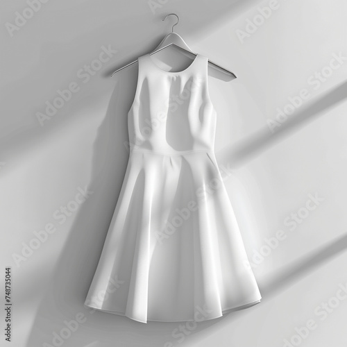 Mock up a White Dress on a Light Background