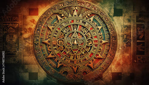 The ancient Mayan calendar in Mexico photo