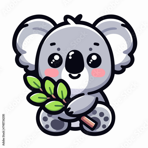 flat vector logo of koala , flat vector logo of cute koala , flat logo of  koala  , flat logo of cute koala , koala logo	