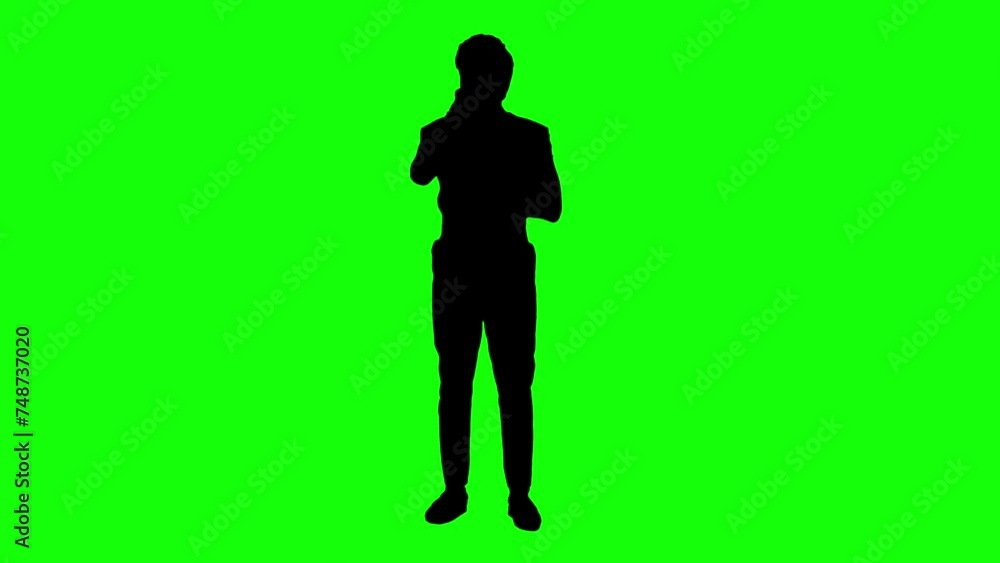 Silhouette man singer. Singing song and dancing on green screen background. Video 4K for compositing and presentation. Silhouette man singer. Singing song and dancing on green screen background. Video 4K for compositing and presentation.