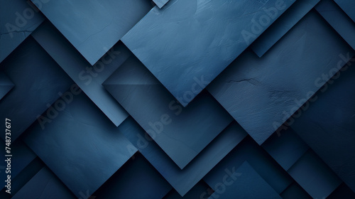 elegant blue background adorned with geometric designs, such as overlapping 3D rectangles photo