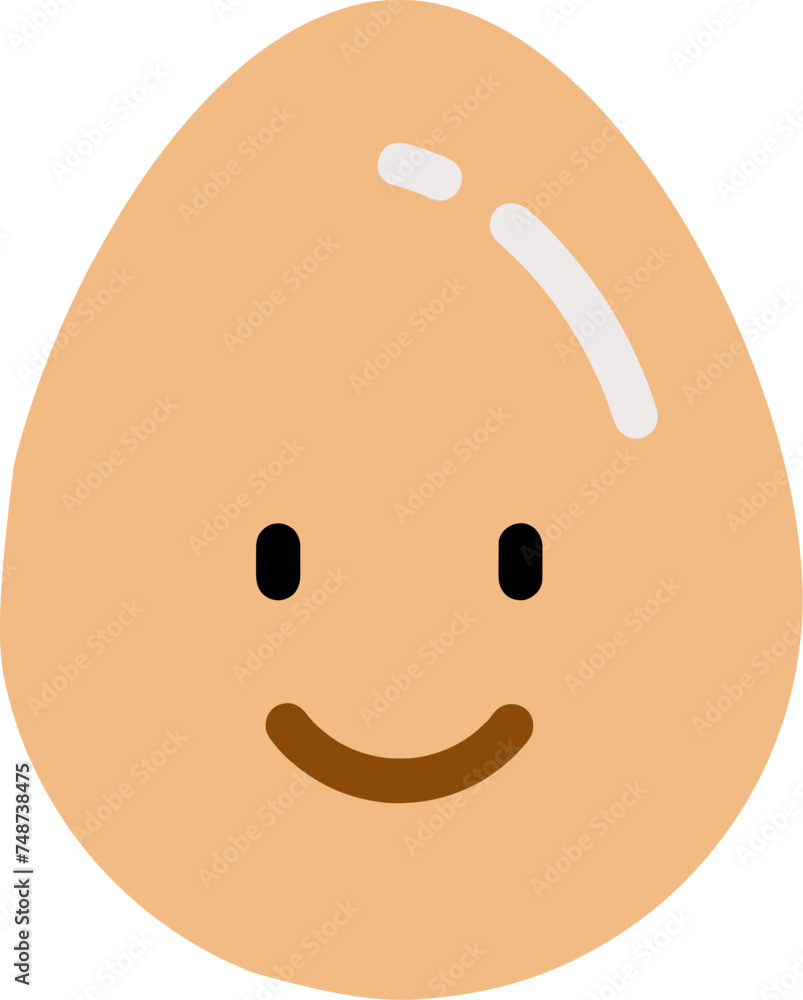 Kawaii, smiling egg cartoon character, vector Kawaii, smiling egg cartoon character, vector