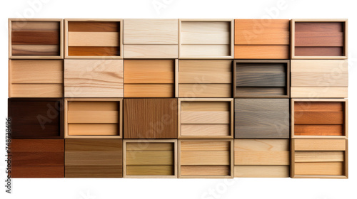 Wooden Drawer Divider Set for Organized Storage on transparent background