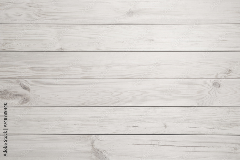 Fototapeta premium White wooden surface as background, top view
