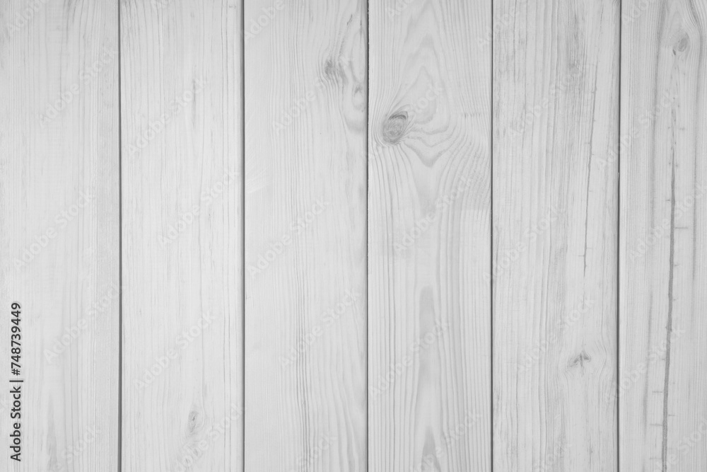 Naklejka premium White wooden surface as background, top view
