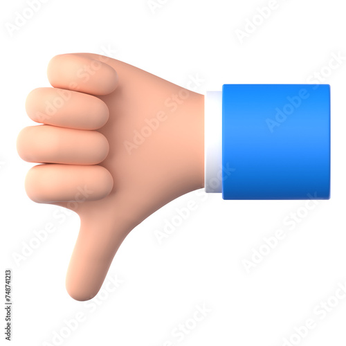 Dislike Hand Gesture 3D Illustration