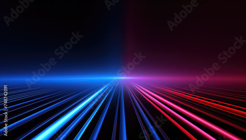 pink blue neon lines in geometric shapes with ultraviolet light