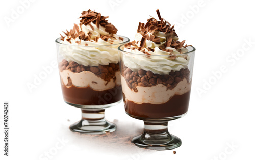 Elegant Chocolate Mousse Delight on transparent background