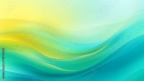 Blue and Yellow Waves on a Blue Background.HD Wallpaper