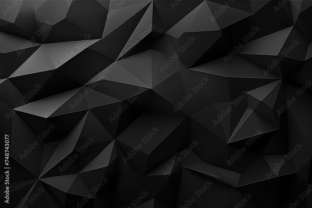 Fototapeta premium faceted texture abstract black crystal background.