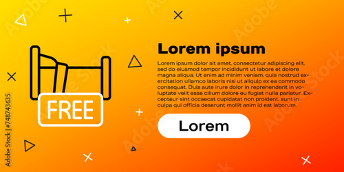 Line Free overnight stay house icon isolated on yellow background. Colorful outline concept. Vector