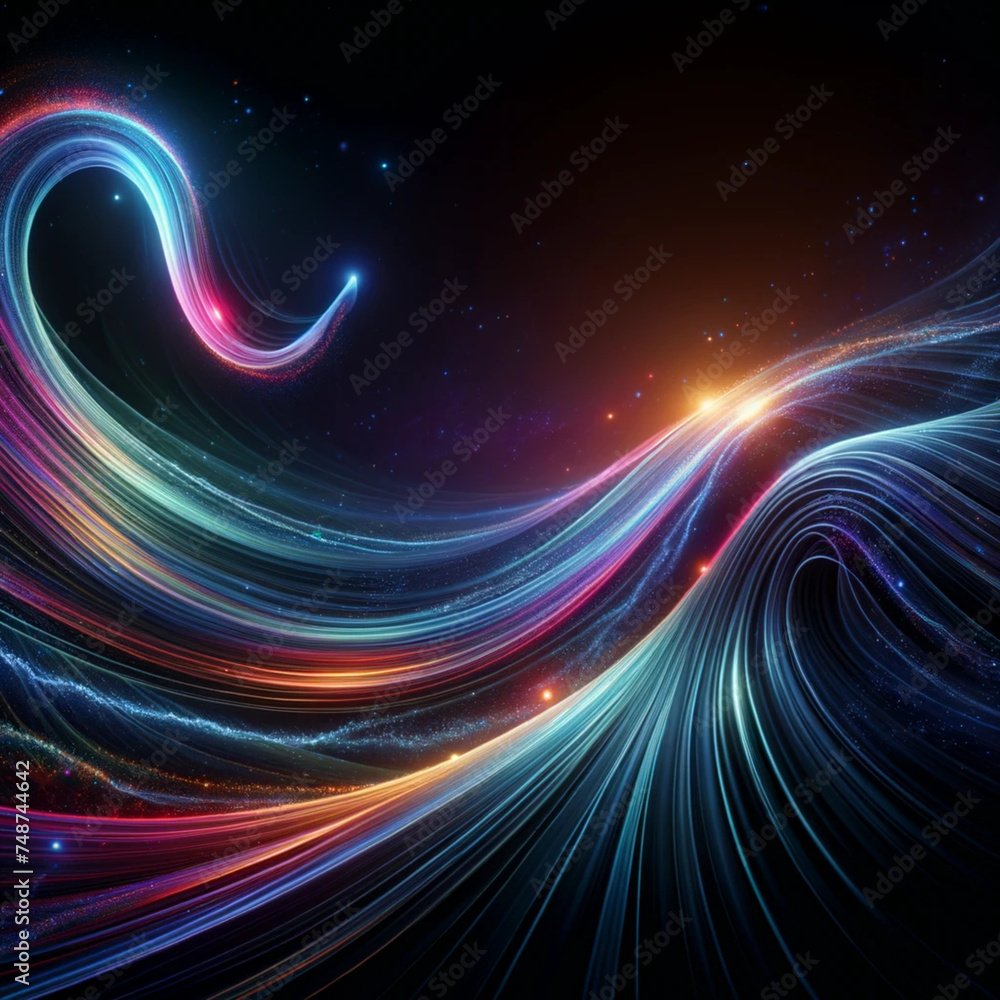 Holographic gradient neon wave shape liquid Holographic gradient neon wave shape liquid